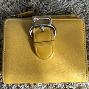 Cole Haan Yellow Leather Bifold Wallet 4"x4"